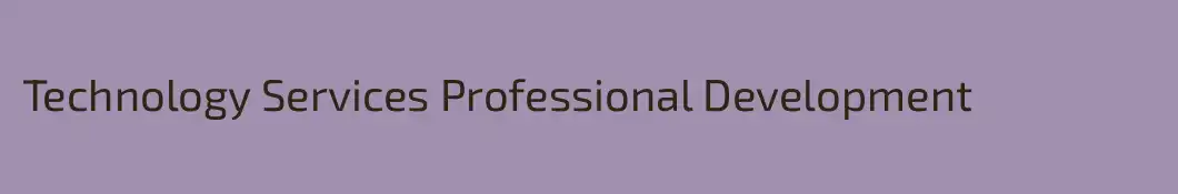 Technology Services Professional Development